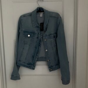 White House Black Market Light Blue Jean Jacket